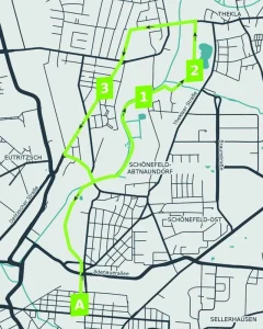 Karte einer Radtour in Leipzig Schönefeld
