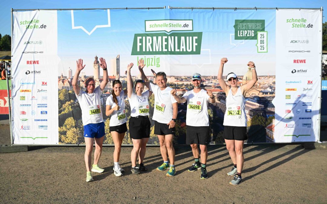 Das WOGETRA Team beim Zieleinlauf beim Firmenlauf 2025