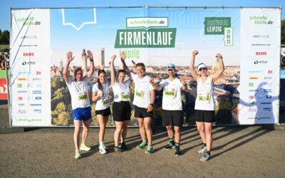 Das WOGETRA Team beim Zieleinlauf beim Firmenlauf 2025