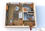 Kleine 1-Zimmerwohnung in Leipzig Nord-Ost - 3D Grundriss